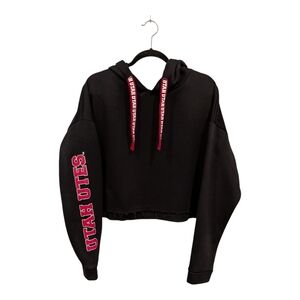 Black Utah Utes Cropped Hoodie